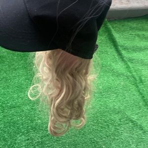 Sunny Blonde Human Hair Wig hat 18 inches